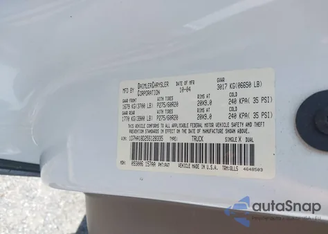 2005 Dodge Ram 1500 Slt/Laramie z USA, uszkodzony, nr VIN 1D7HA18D25S128335